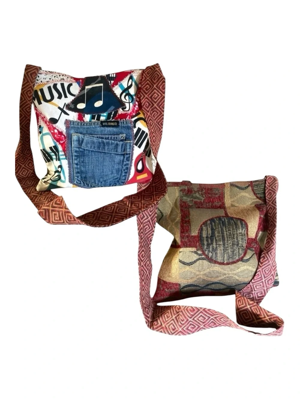 Reversible Embroidered Denim Tote Bag